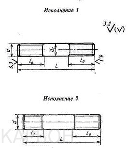 Исполнение шпилек по ГОСТ 28919 91